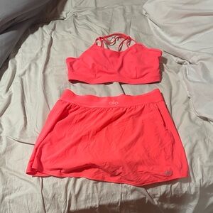 Alo set fluorescent pink coral